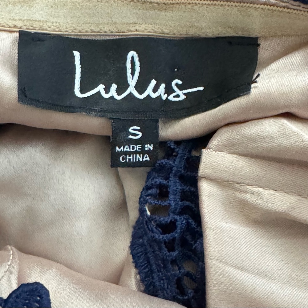 Lulu's Navy Lace Midi Dress - Picture 3 of 3